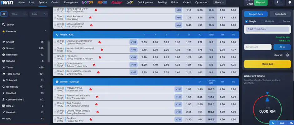 1win website