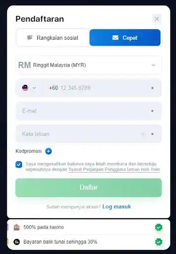 Register at 1win - registration form
